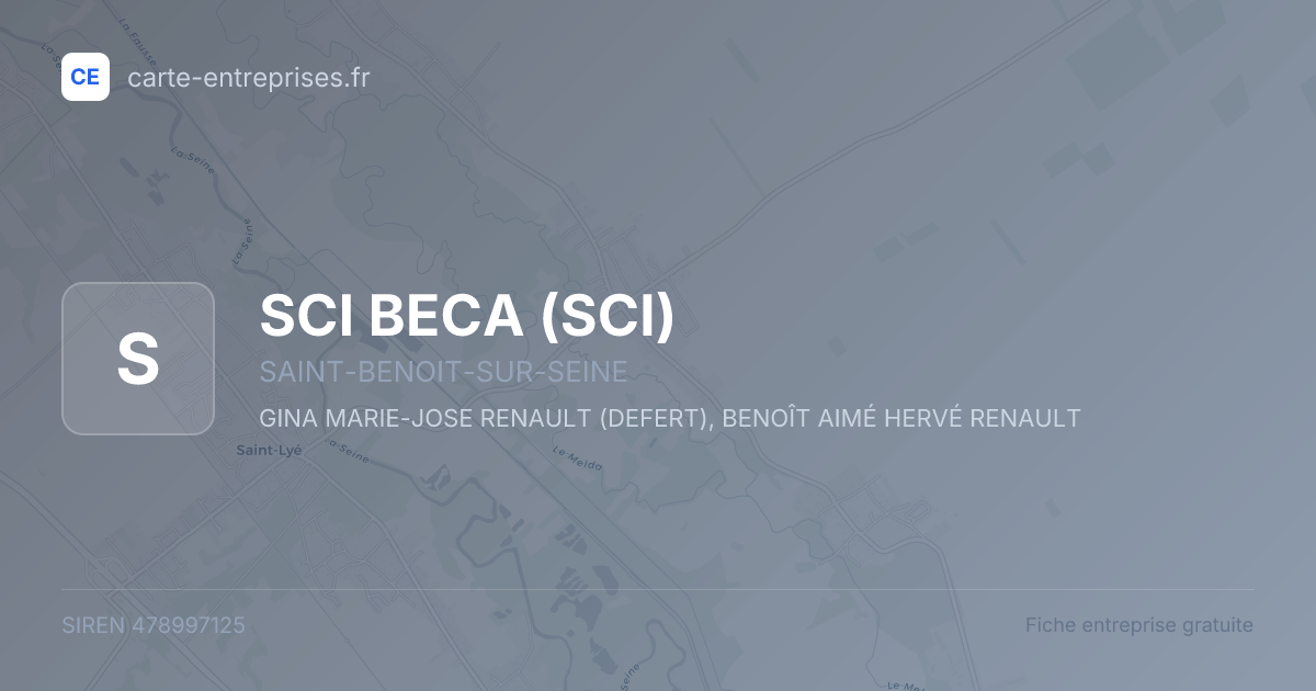 SCI BECA (SCI) — 478997125 — fiche entreprise