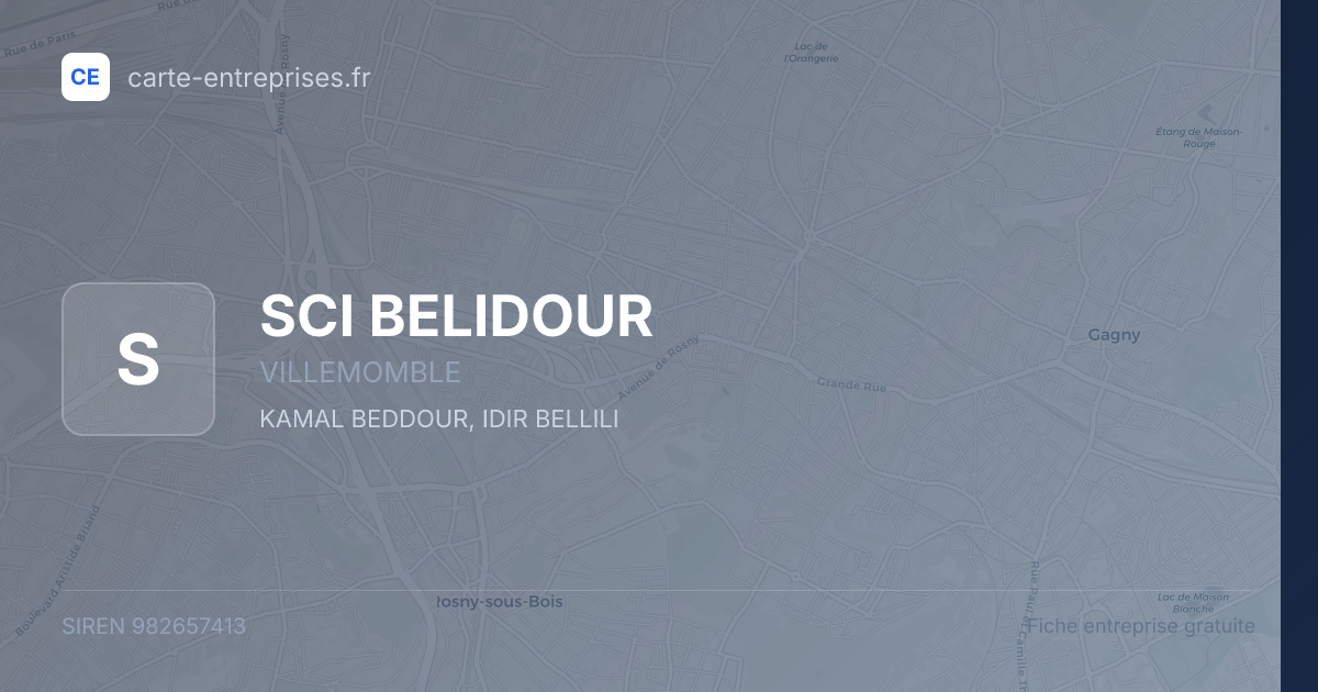SCI BELIDOUR — 982657413 — fiche entreprise