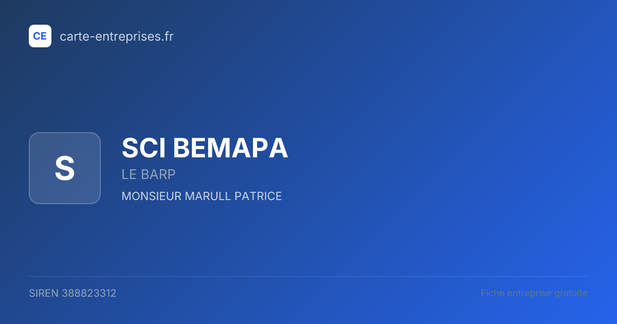 SCI BEMAPA — 388823312 — fiche entreprise