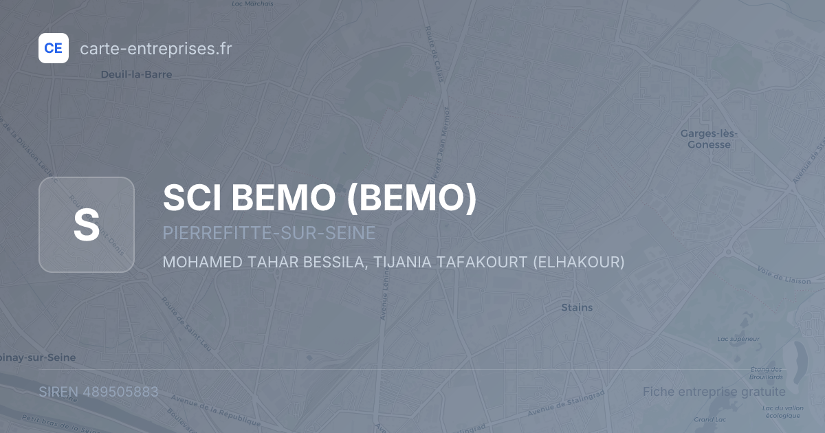 SCI BEMO (BEMO) — 489505883 — fiche entreprise