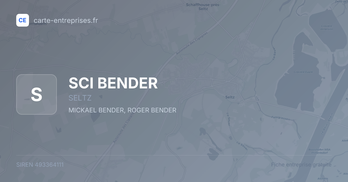 SCI BENDER — 493364111 — fiche entreprise