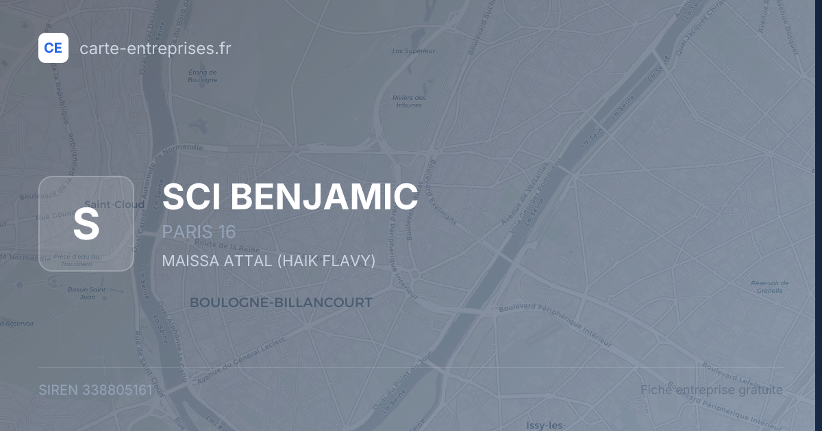 SCI BENJAMIC — 338805161 — fiche entreprise