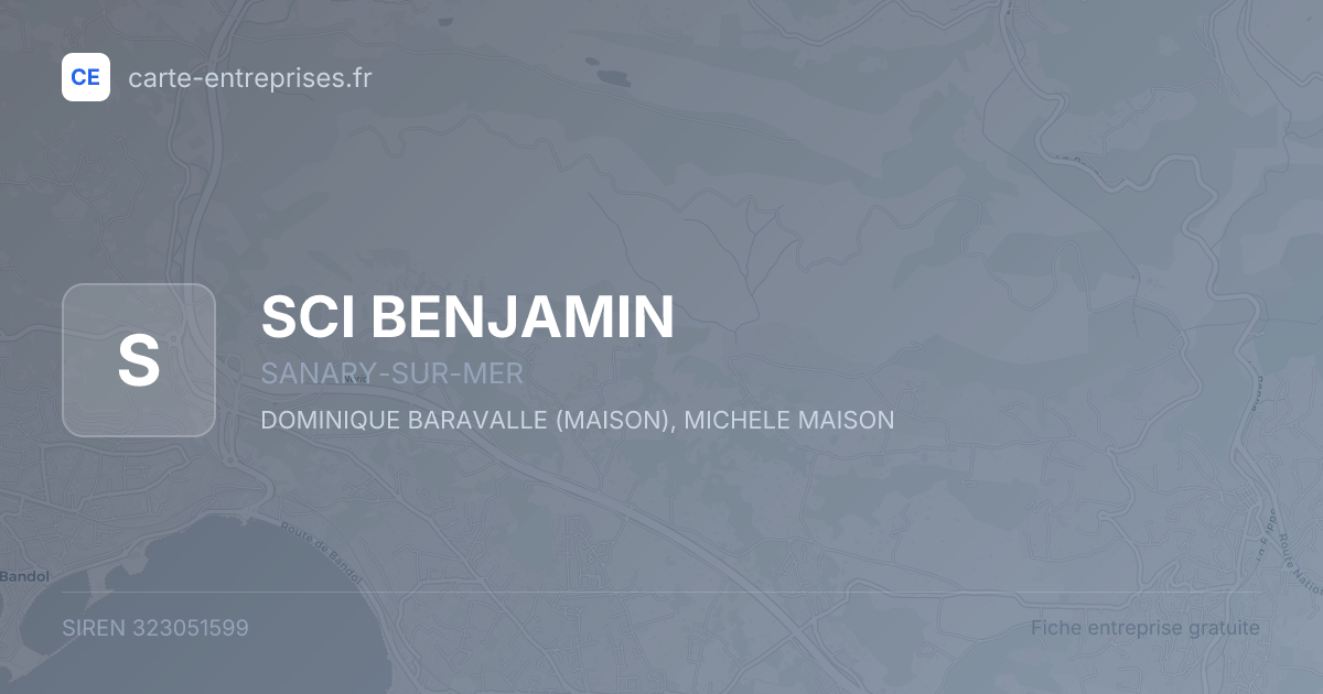 SCI BENJAMIN — 323051599 — fiche entreprise