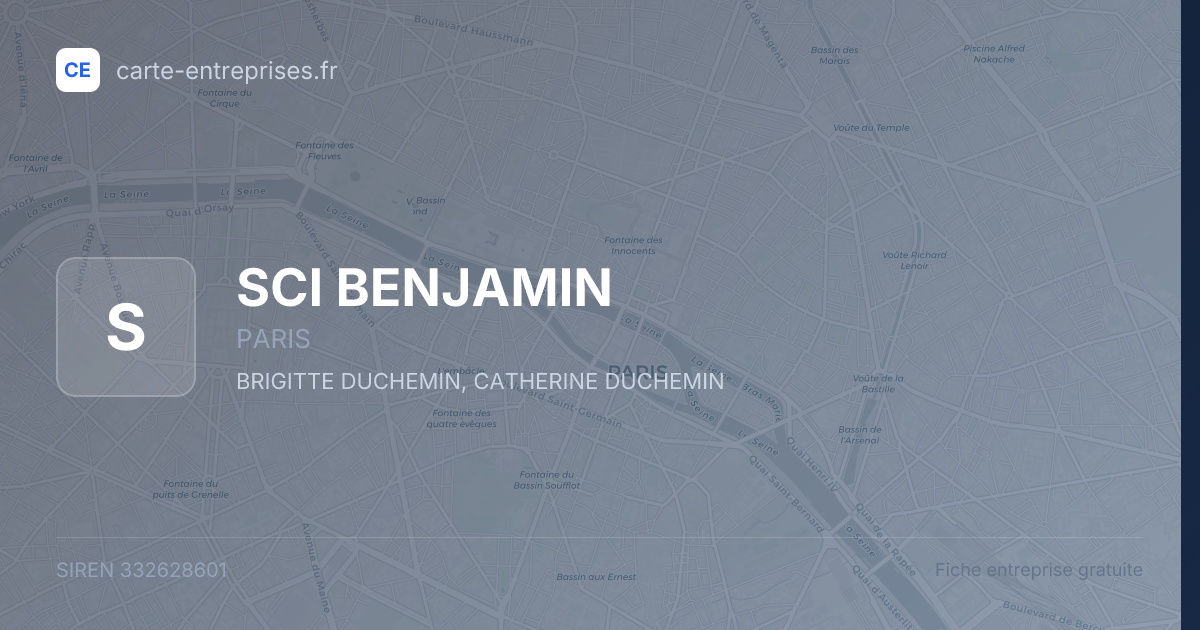 SCI BENJAMIN — 332628601 — fiche entreprise