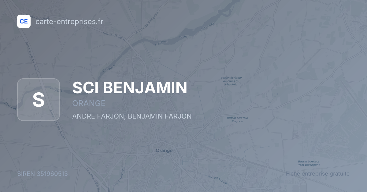 SCI BENJAMIN — 351960513 — fiche entreprise