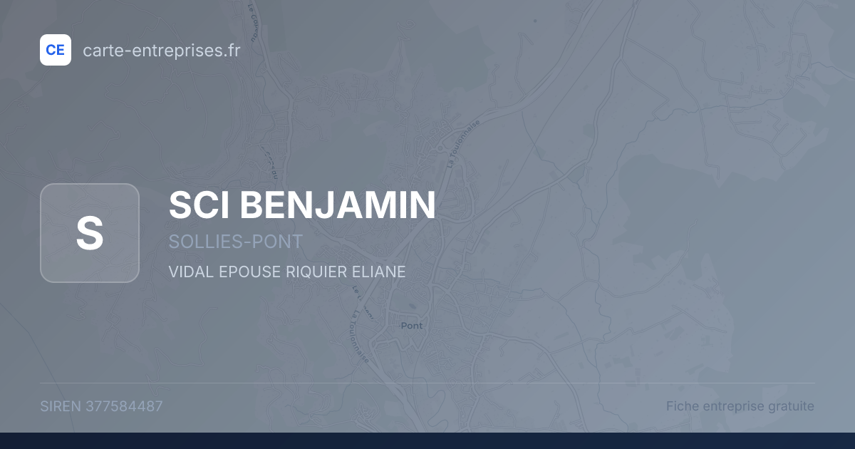 SCI BENJAMIN — 377584487 — fiche entreprise