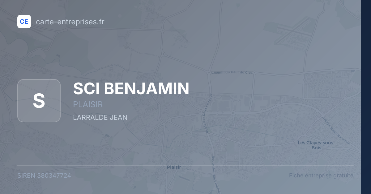 SCI BENJAMIN — 380347724 — fiche entreprise