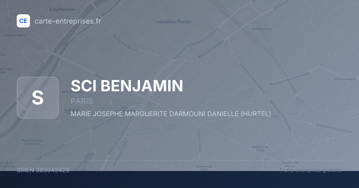 SCI BENJAMIN — 383043429 — fiche entreprise