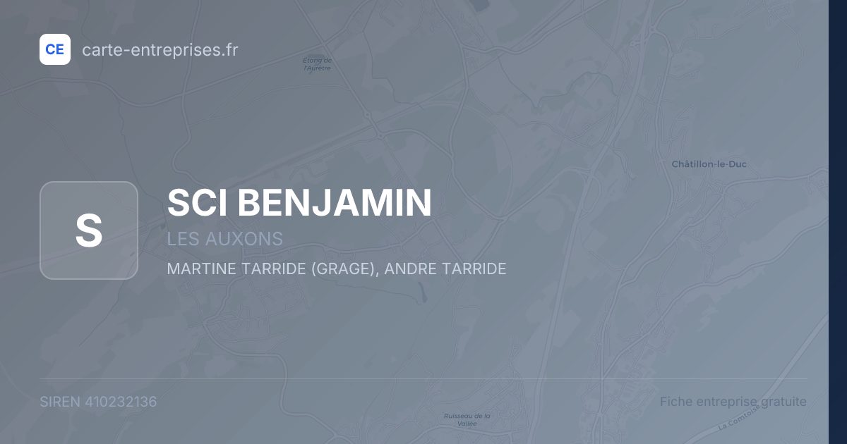 SCI BENJAMIN — 410232136 — fiche entreprise