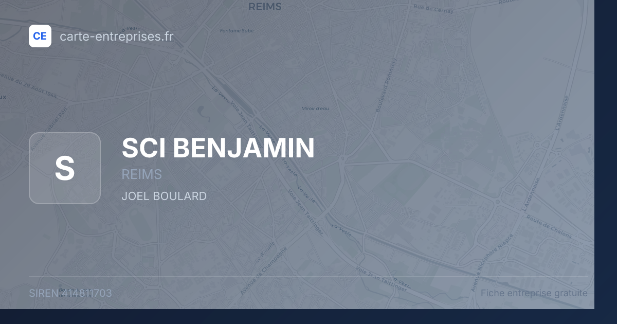SCI BENJAMIN — 414811703 — fiche entreprise