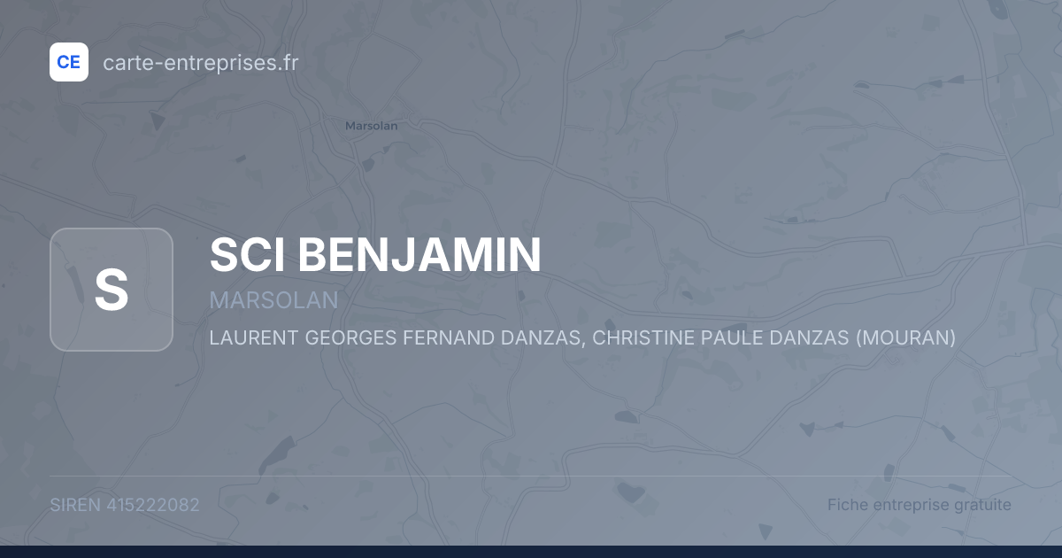 SCI BENJAMIN — 415222082 — fiche entreprise