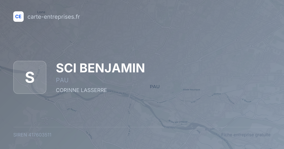SCI BENJAMIN — 417603511 — fiche entreprise