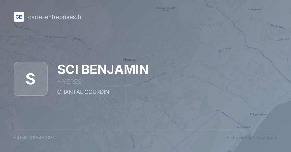 SCI BENJAMIN — 419592894 — fiche entreprise