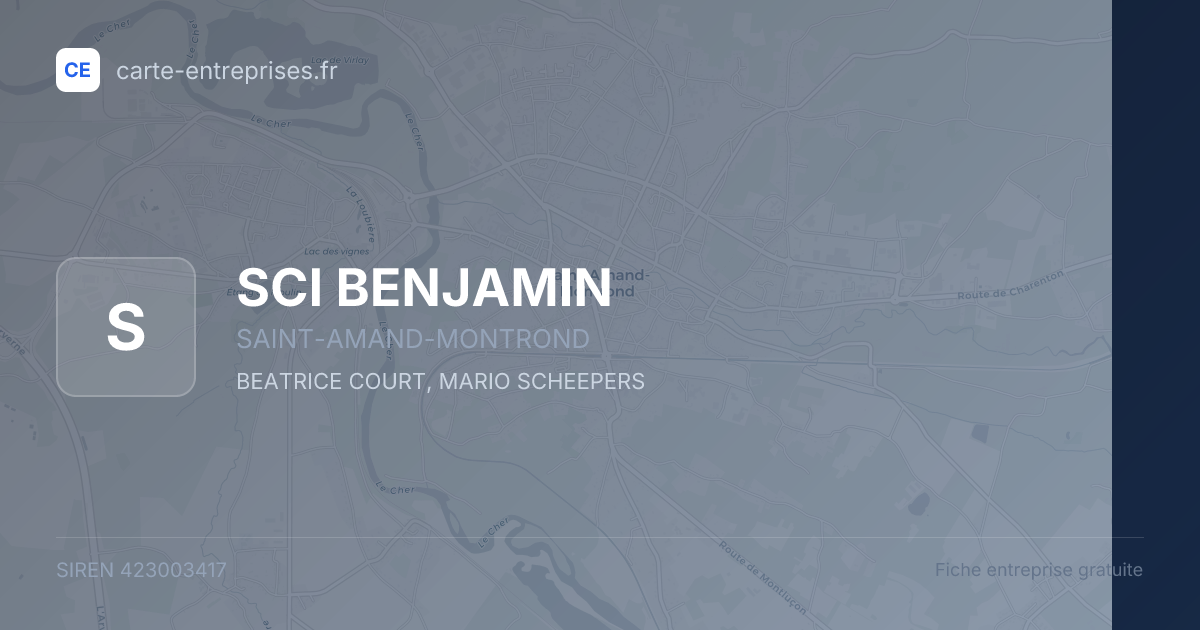 SCI BENJAMIN — 423003417 — fiche entreprise