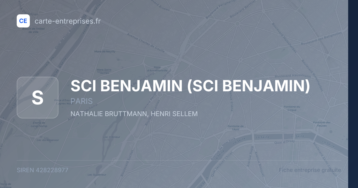 SCI BENJAMIN — 428228977 — fiche entreprise
