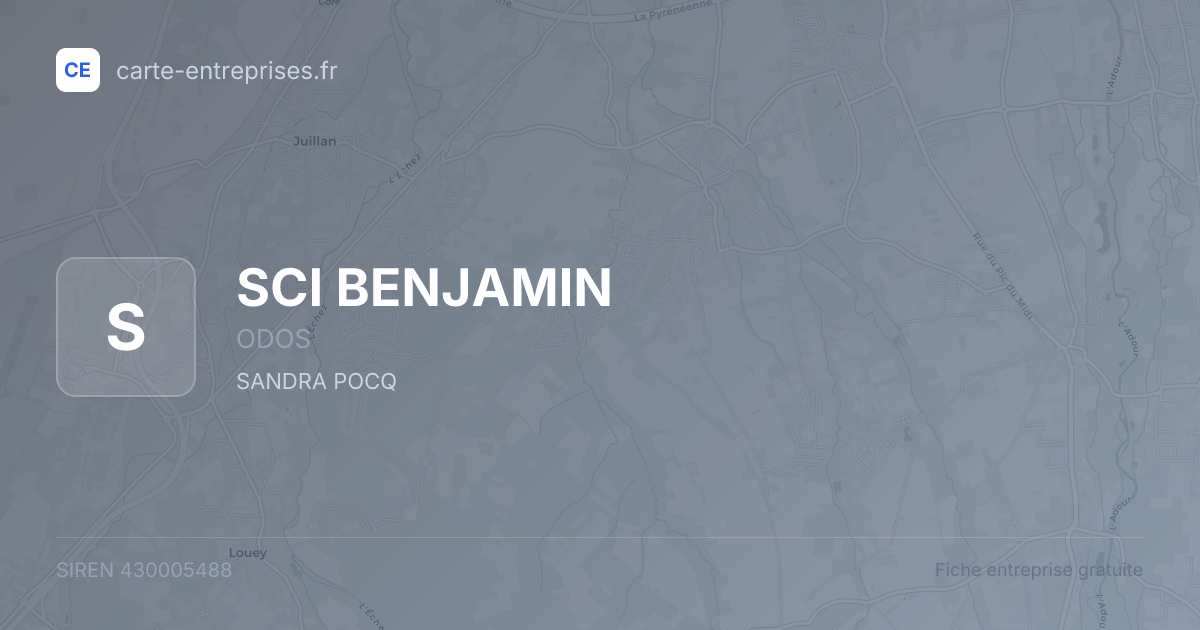 SCI BENJAMIN — 430005488 — fiche entreprise
