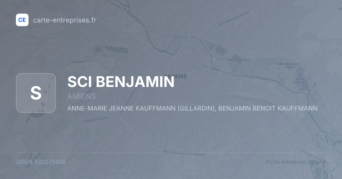 SCI BENJAMIN — 432025435 — fiche entreprise