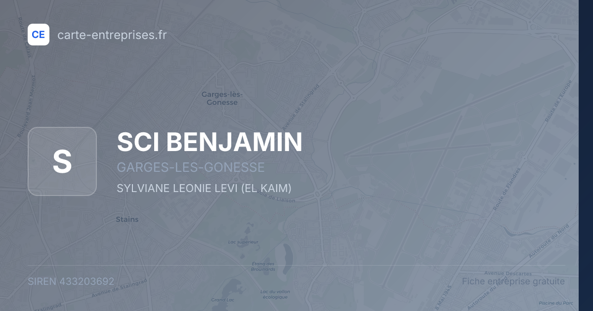 SCI BENJAMIN — 433203692 — fiche entreprise