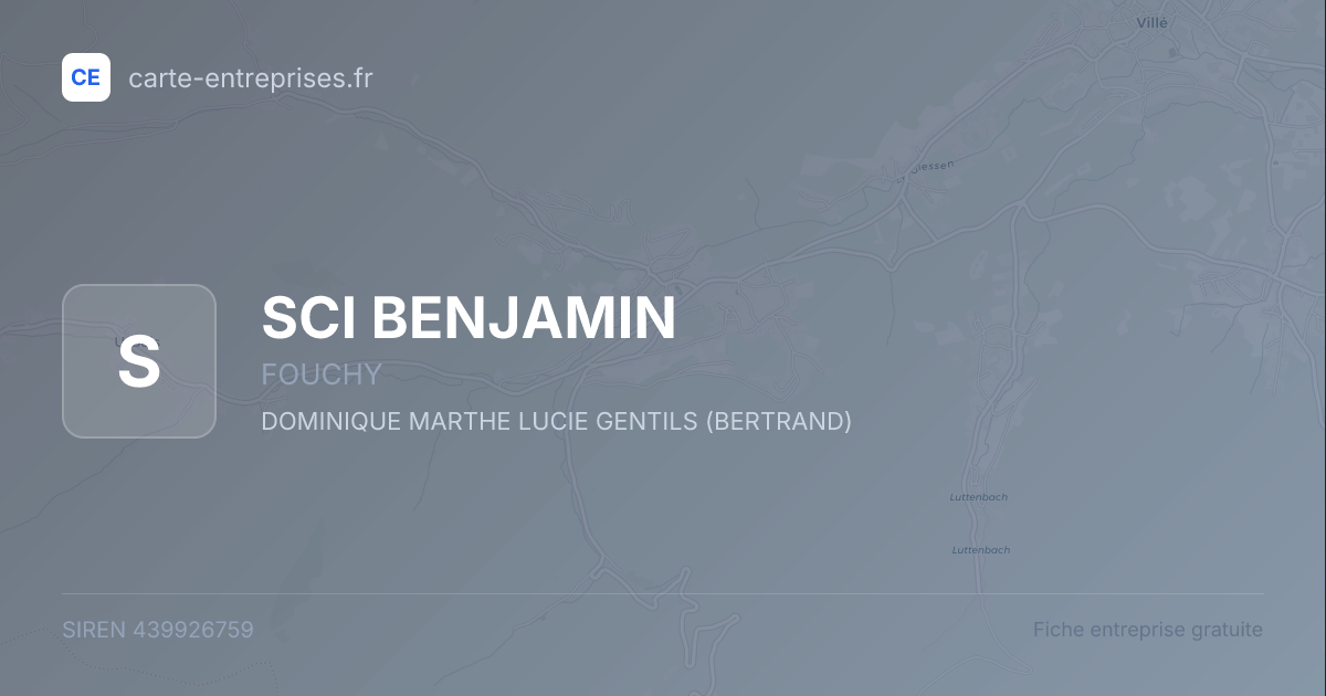 SCI BENJAMIN — 439926759 — fiche entreprise