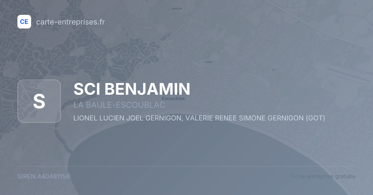 SCI BENJAMIN — 440481158 — fiche entreprise