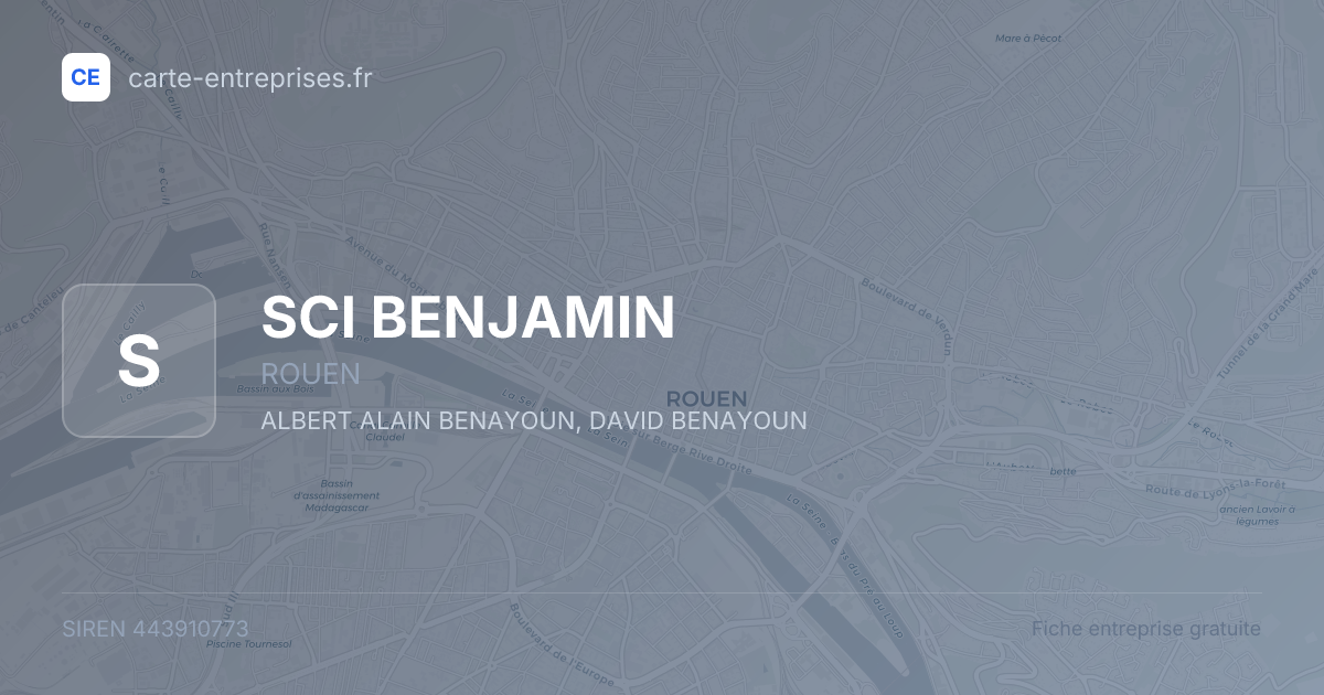 SCI BENJAMIN — 443910773 — fiche entreprise
