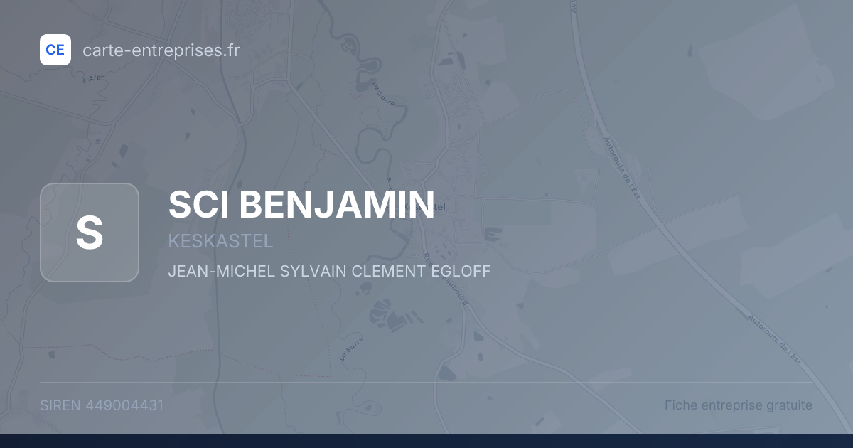 SCI BENJAMIN — 449004431 — fiche entreprise