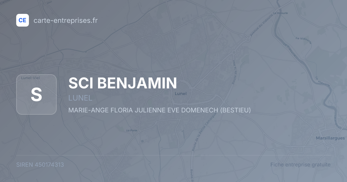 SCI BENJAMIN — 450174313 — fiche entreprise