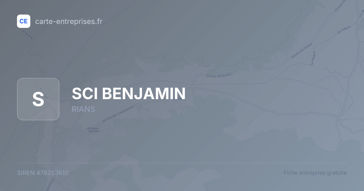 SCI BENJAMIN — 478253610 — fiche entreprise