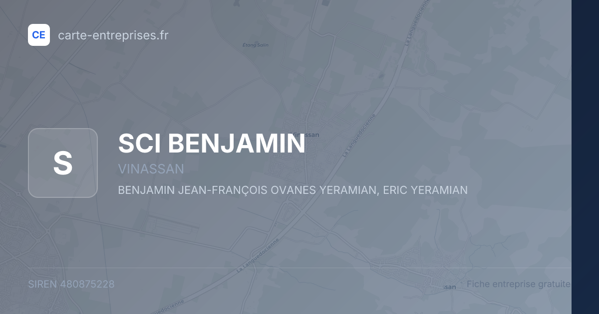 SCI BENJAMIN — 480875228 — fiche entreprise