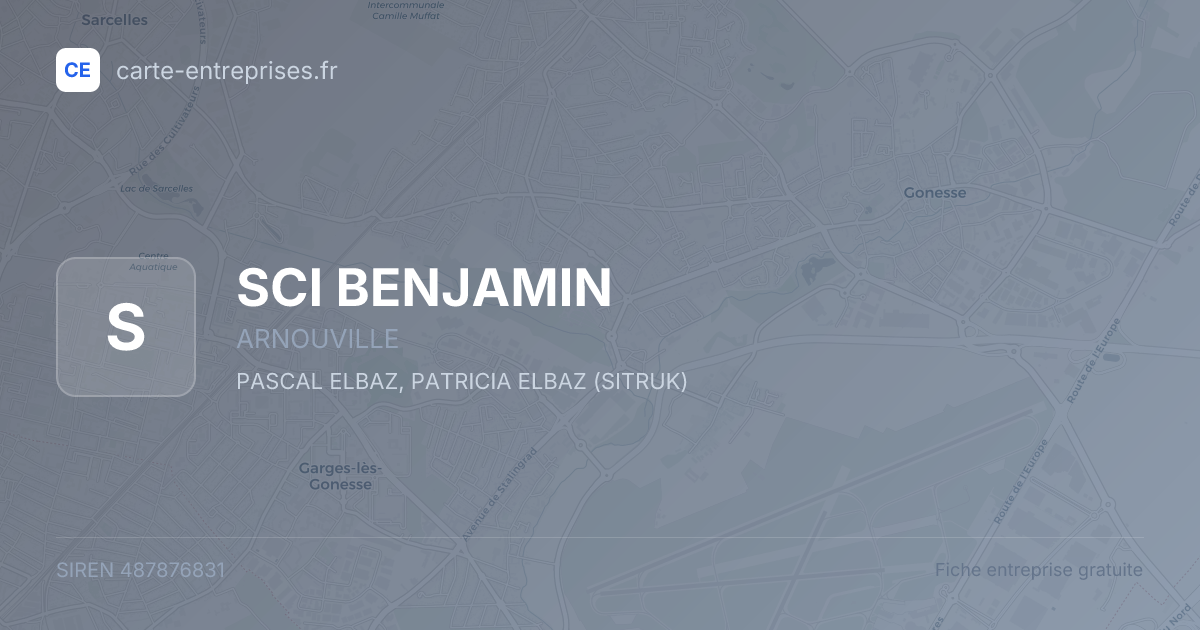 SCI BENJAMIN — 487876831 — fiche entreprise