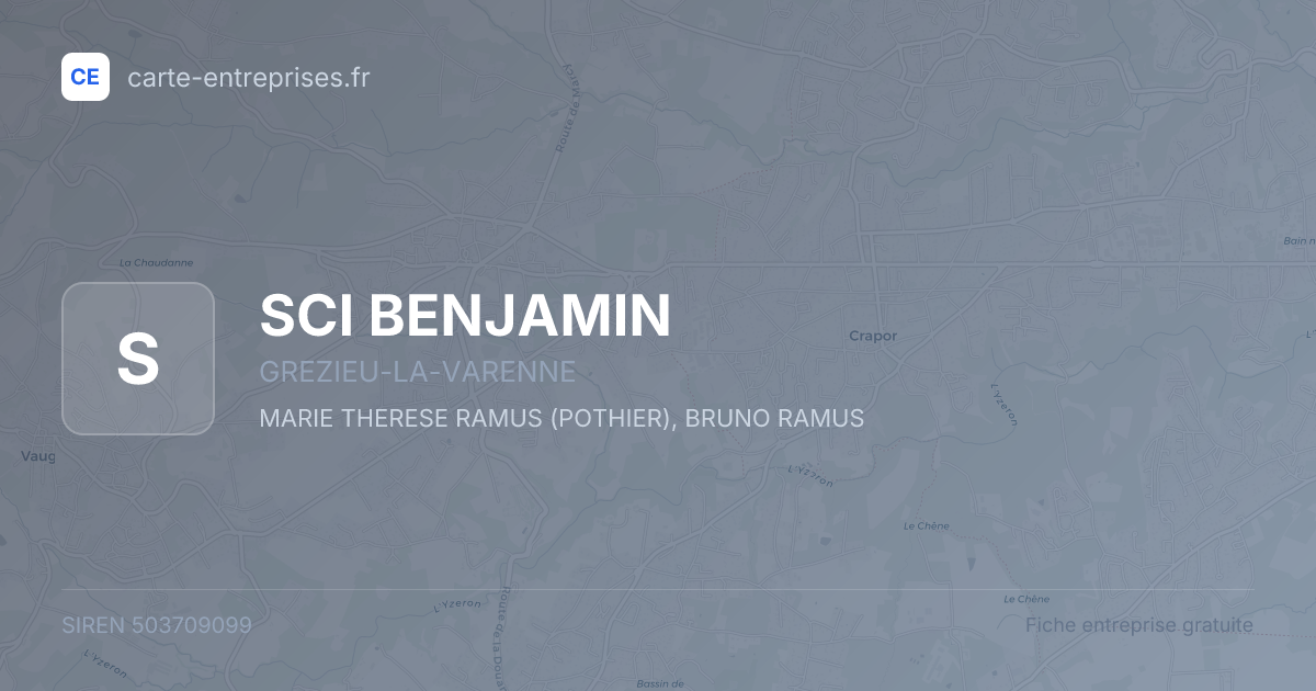 SCI BENJAMIN — 503709099 — fiche entreprise