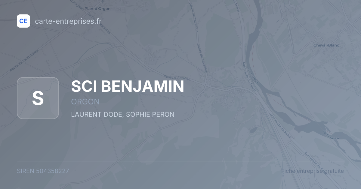 SCI BENJAMIN — 504358227 — fiche entreprise