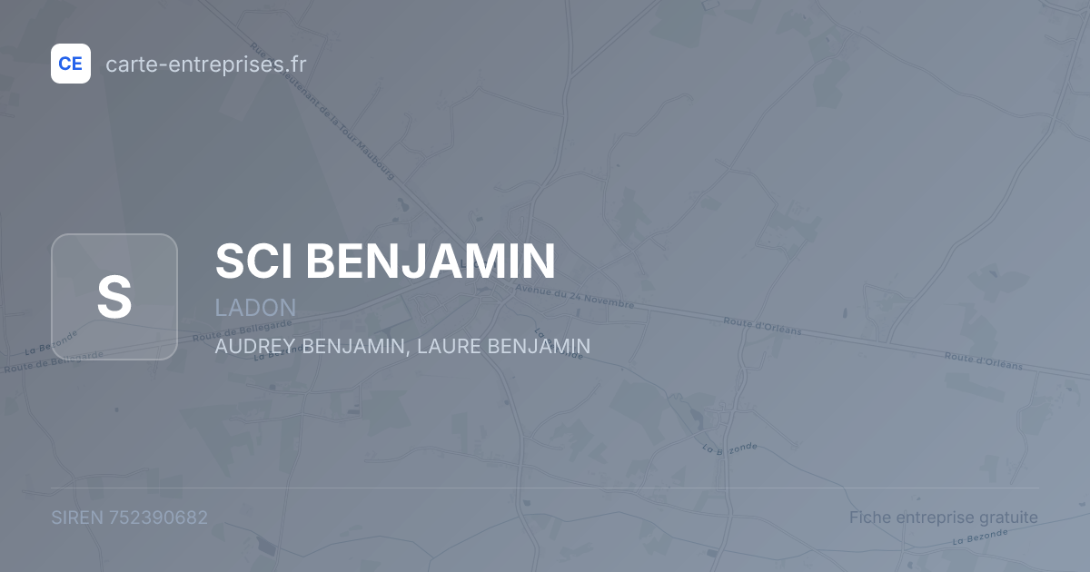 SCI BENJAMIN — 752390682 — fiche entreprise