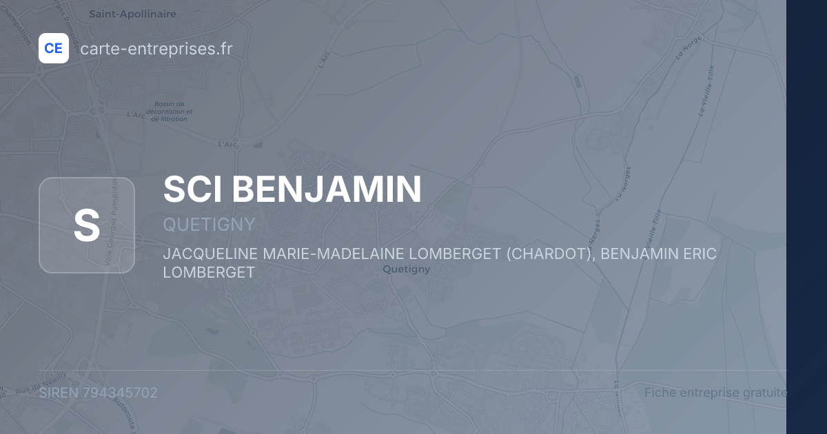 SCI BENJAMIN — 794345702 — fiche entreprise