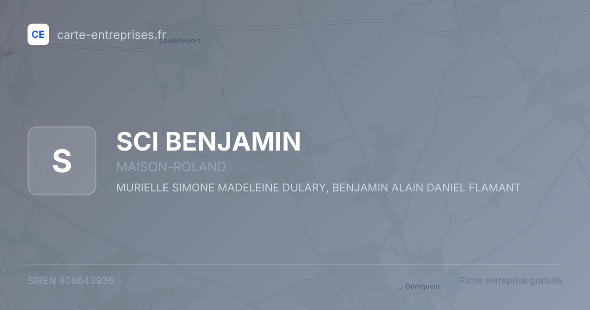 SCI BENJAMIN — 808643936 — fiche entreprise