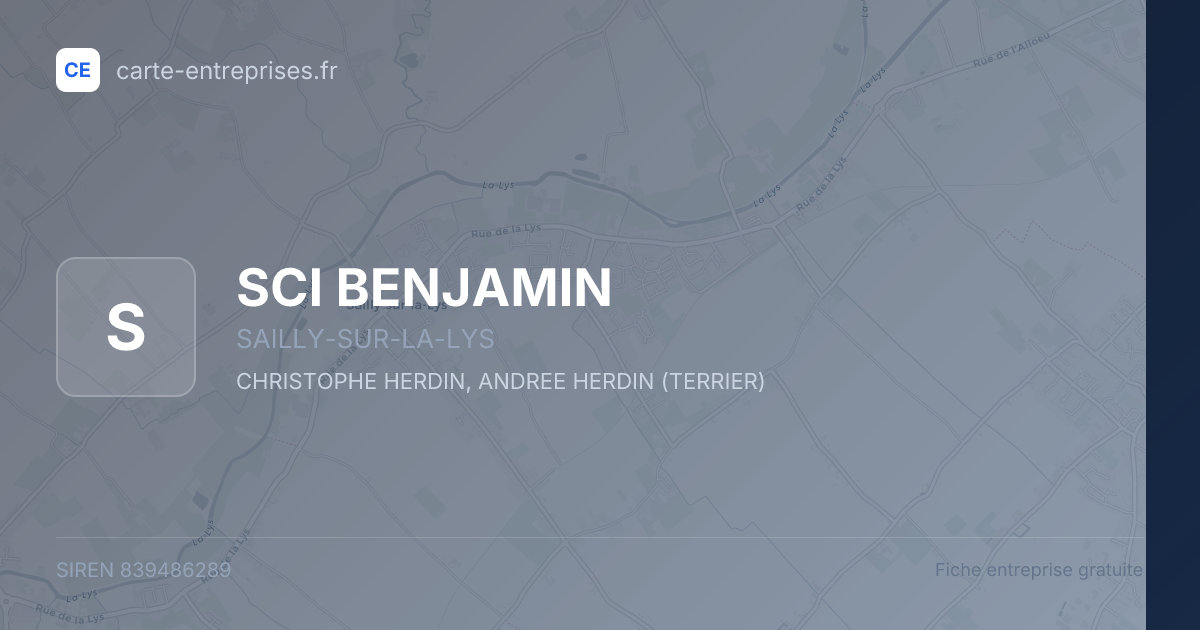 SCI BENJAMIN — 839486289 — fiche entreprise