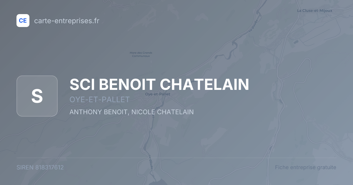 SCI BENOIT CHATELAIN — 818317612 — fiche entreprise