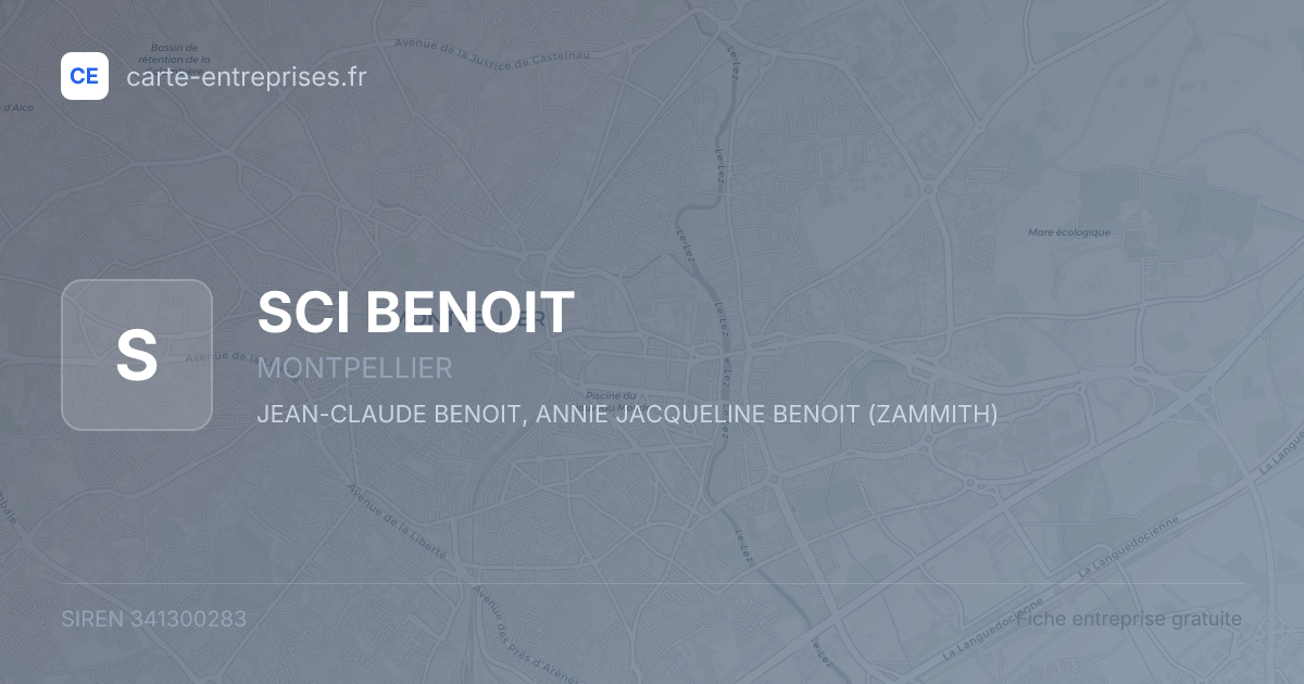 SCI BENOIT — 341300283 — fiche entreprise