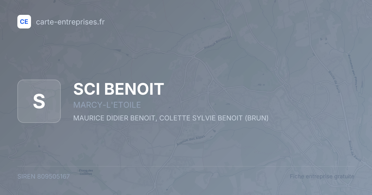 SCI BENOIT — 809505167 — fiche entreprise