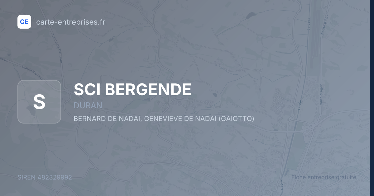 SCI BERGENDE — 482329992 — fiche entreprise