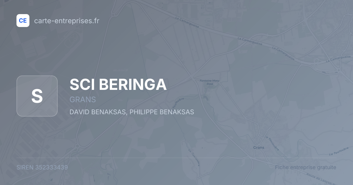 SCI BERINGA — 352333439 — fiche entreprise