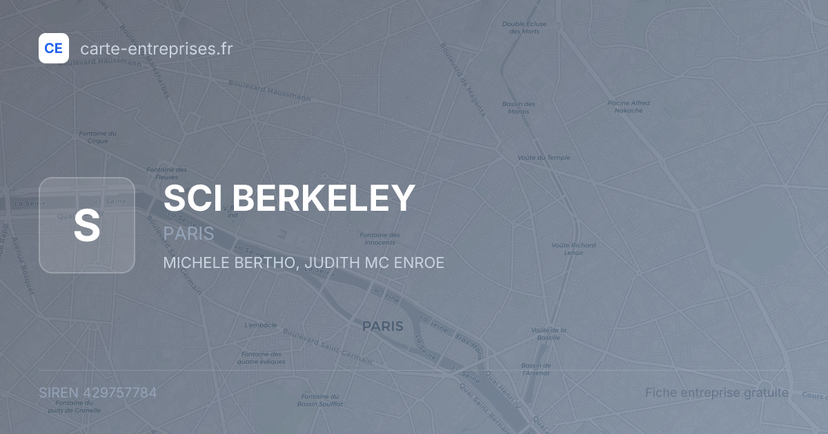 SCI BERKELEY — 429757784 — fiche entreprise