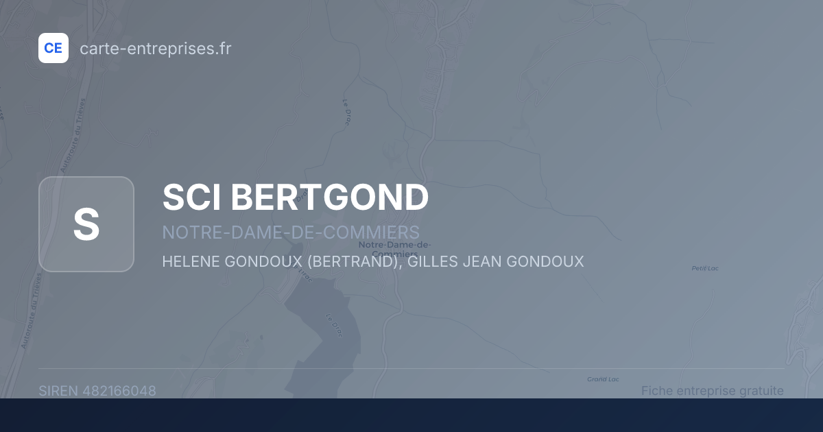 SCI BERTGOND — 482166048 — fiche entreprise