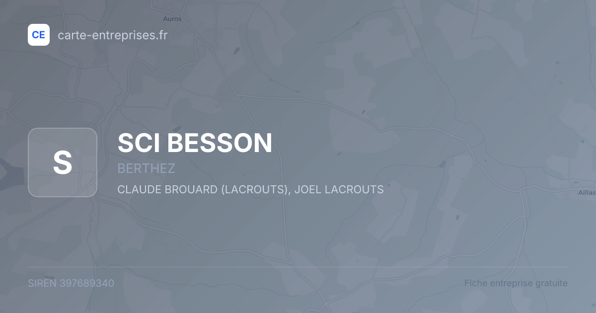 SCI BESSON — 397689340 — fiche entreprise