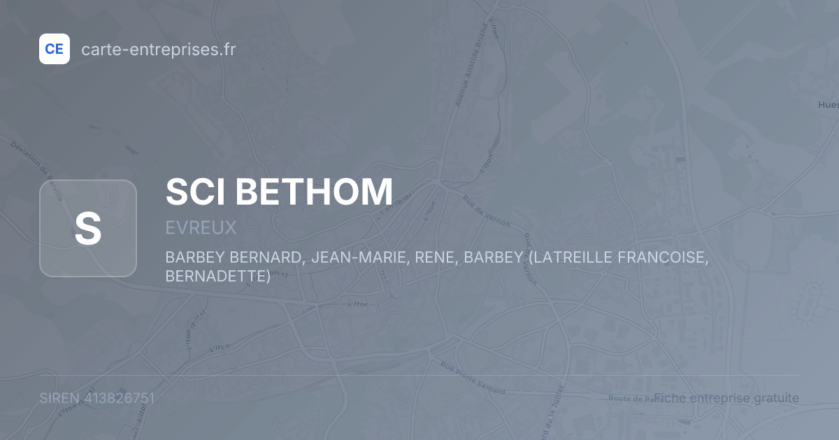 SCI BETHOM — 413826751 — fiche entreprise