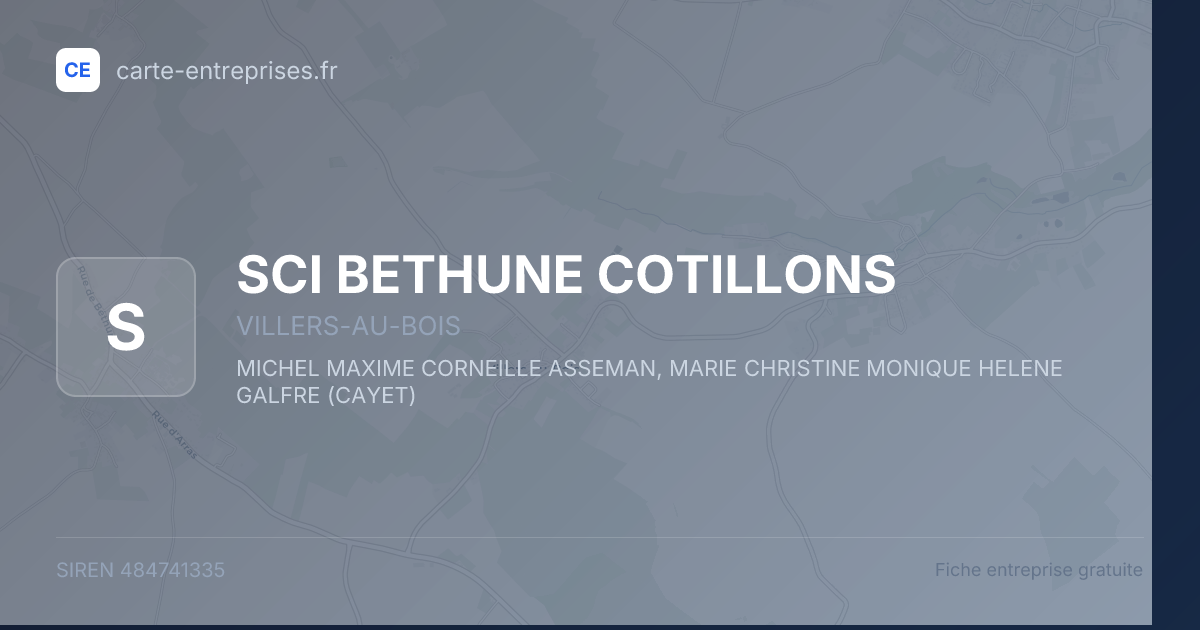 SCI BETHUNE COTILLONS — 484741335 — fiche entreprise