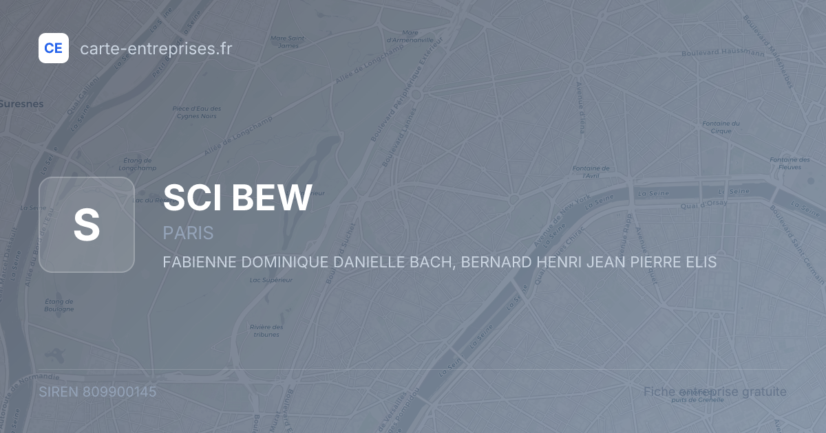 SCI BEW — 809900145 — fiche entreprise