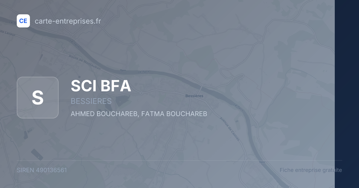 SCI BFA — 490136561 — fiche entreprise