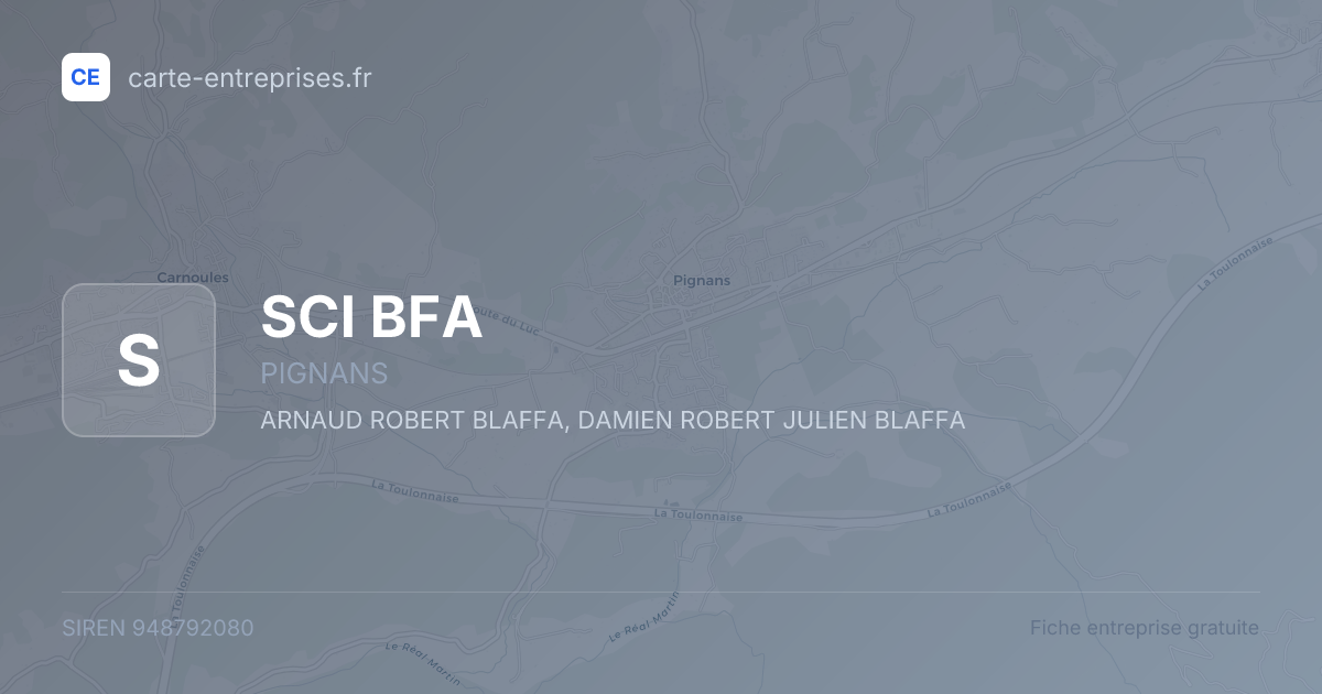 SCI BFA — 948792080 — fiche entreprise