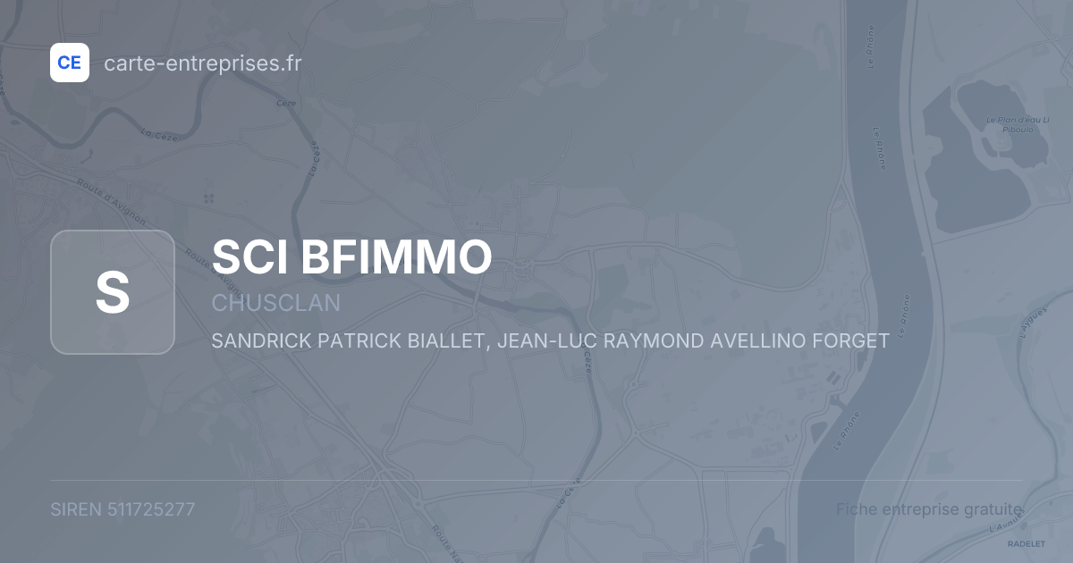 SCI BFIMMO — 511725277 — fiche entreprise